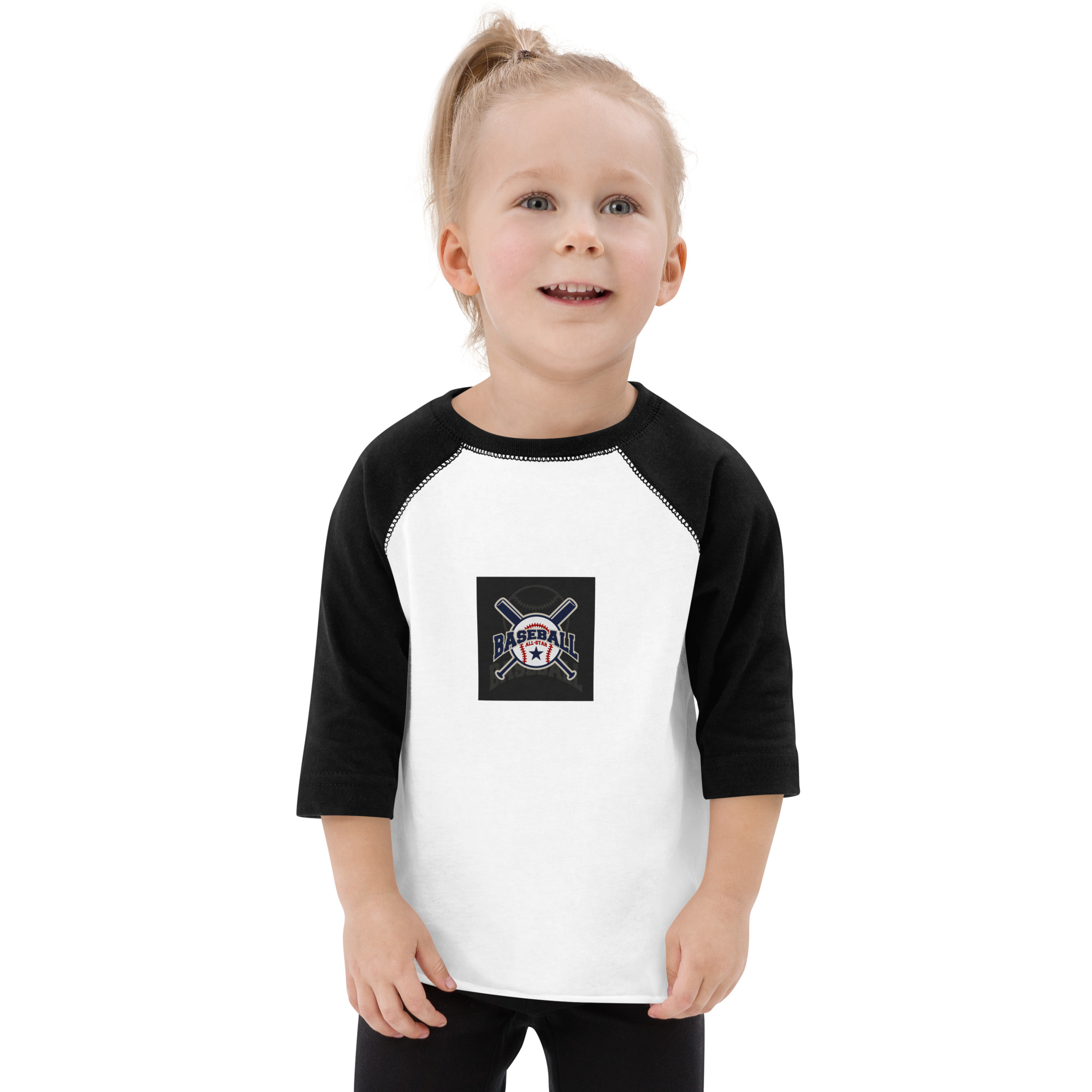 toddler-baseball-shirt-white-solid-black-front-2-62ed892b6ad82.jpg Toddler baseball shirt - Image 2