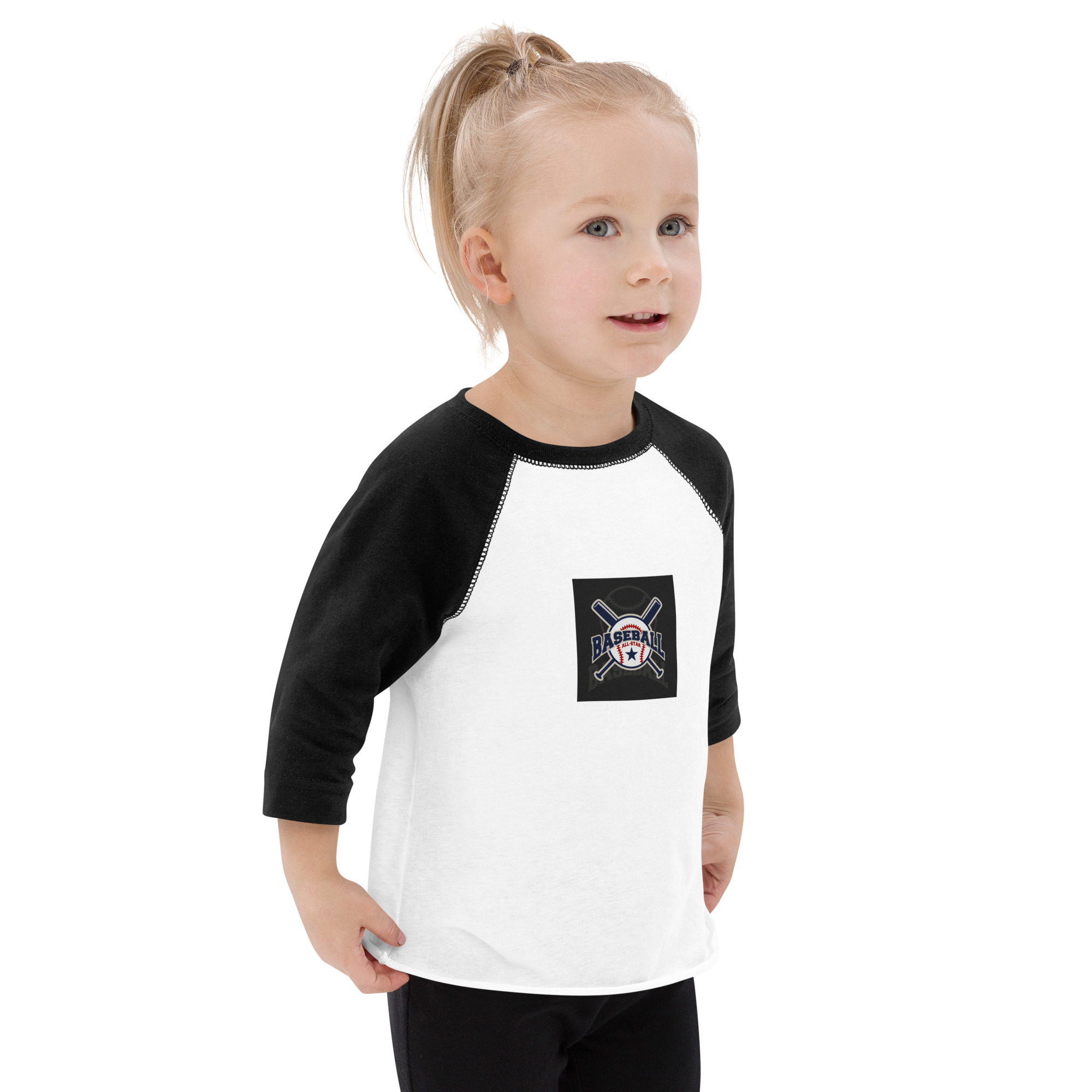 toddler-baseball-shirt-white-solid-black-right-front-62ed892b6ae5c.jpg Toddler baseball shirt - Image 3